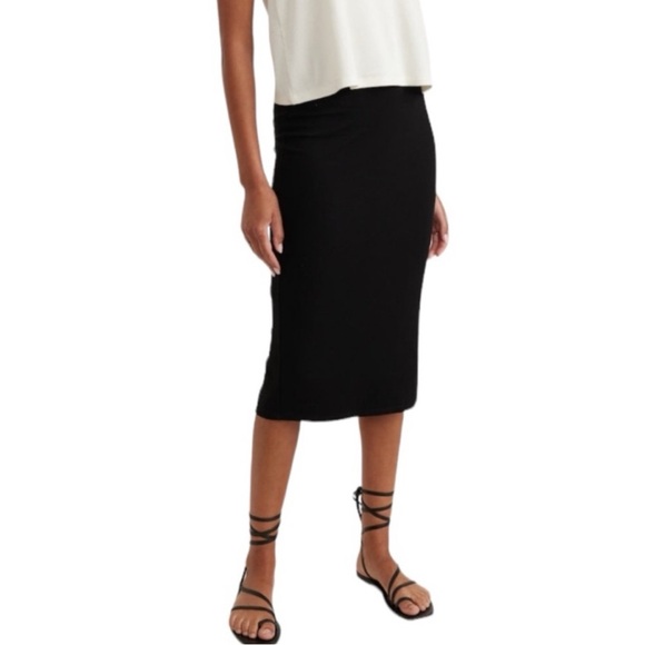 Marine Layer Dresses & Skirts - Marine Layer black Lexi ribbed midi skirt size XL